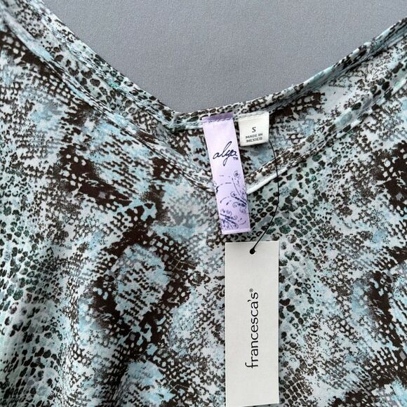 🎉5 for $45🎉 NWT Francescas Alya Top Tank Blouse Shirt Size S Animal Print - Picture 3 of 4